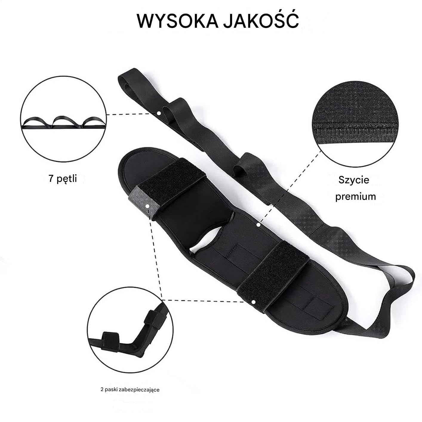 Stretchgurt - Stretchgurte Für Physiotherapie - Fitness Stretching Strap - Yoga Stretchriemen - Stretchgurt | Dehnungsgurt Mit Schlaufen | Fasziengurt Für Die Oberschenkelrückseite, Beinstrecker