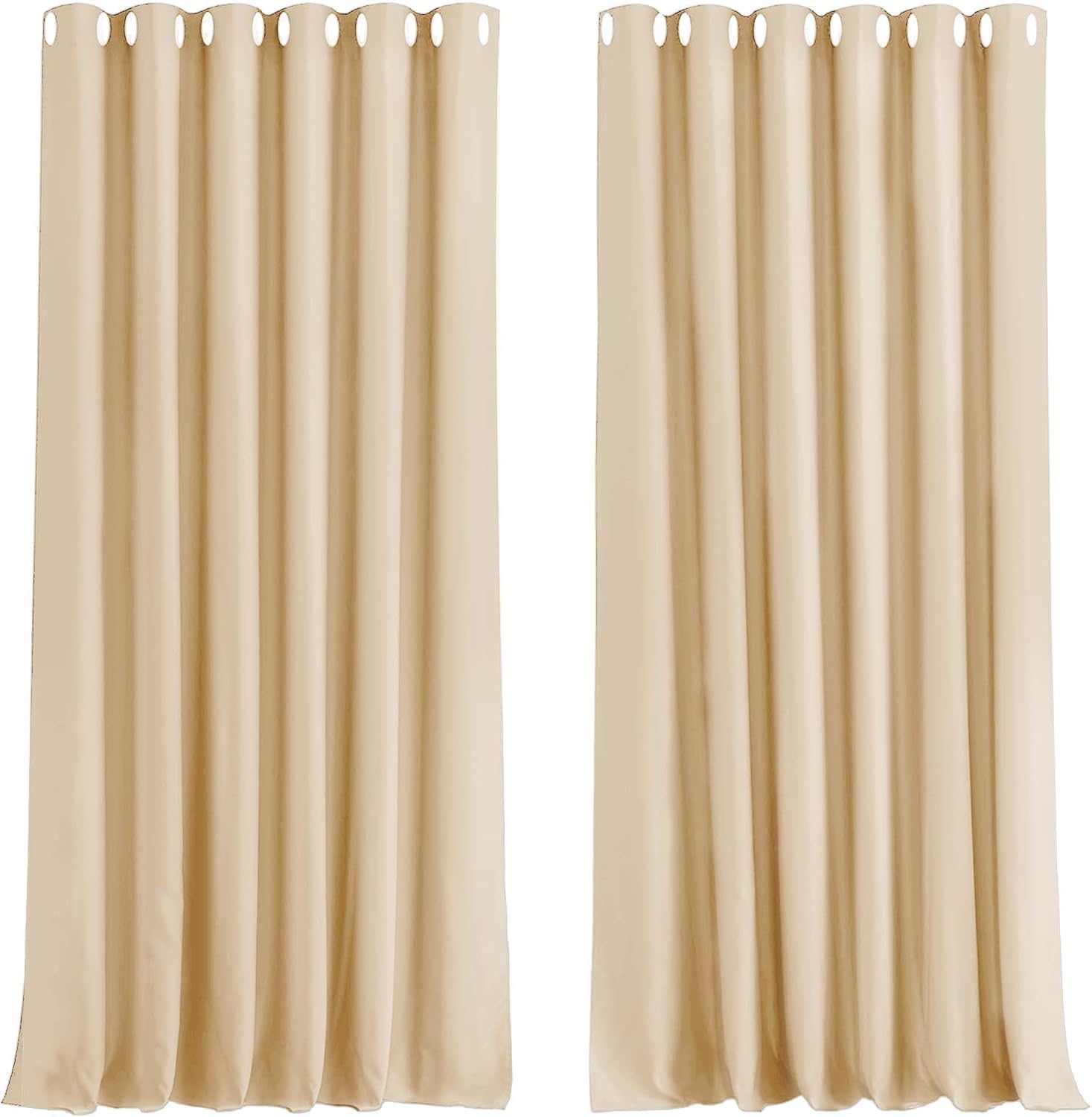 Aspire Homeware Blackout Curtains for Bedroom 90X108 Cream Curtains Thermal Insulated Eyelet Curtains 2 Panels with Tiebacks โ image 1