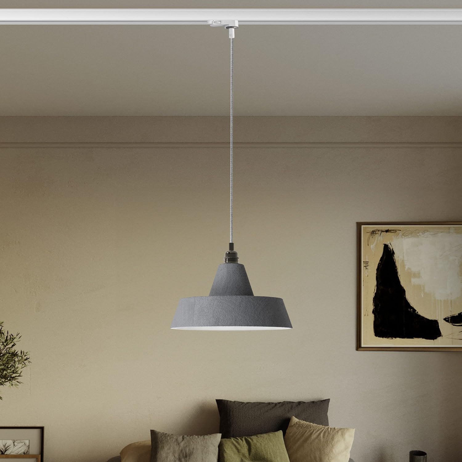 creative cables - Suspension sur rail en céramique de style industriel - Ampoule incluse