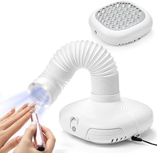 Nail Dust Collector for Nail Tech - 13000RPM Nail Vacuum Dust Collector with 360° Fexible Tube & Reusable Filter - Manicure Dust Cleaner for Acrylic Nail Salon, Home DIY & Crafts