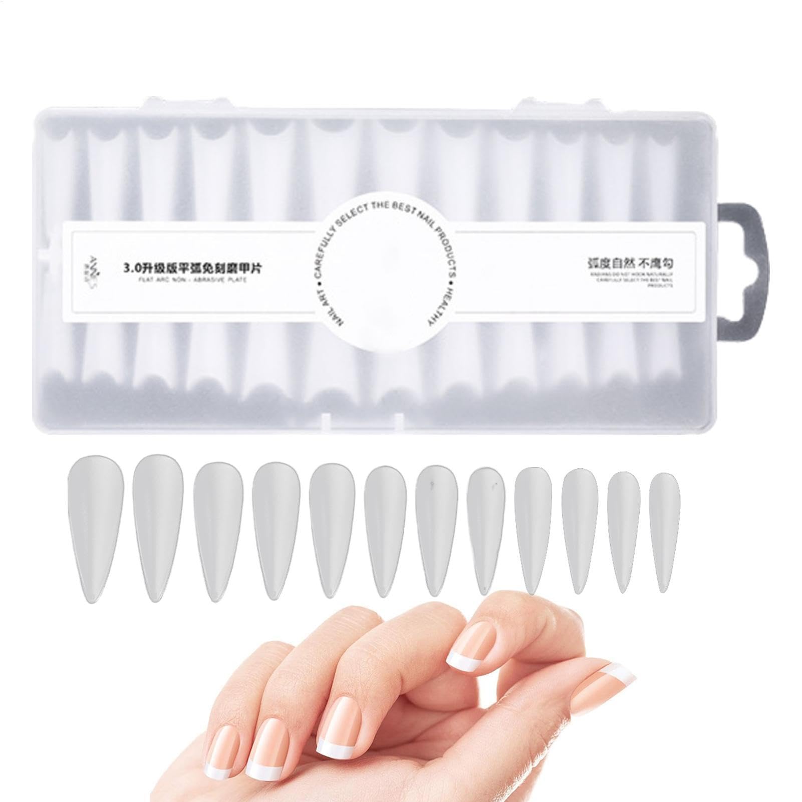 Puntas de acrílico, puntas de uñas para uñas acrílicas, 240 piezas de