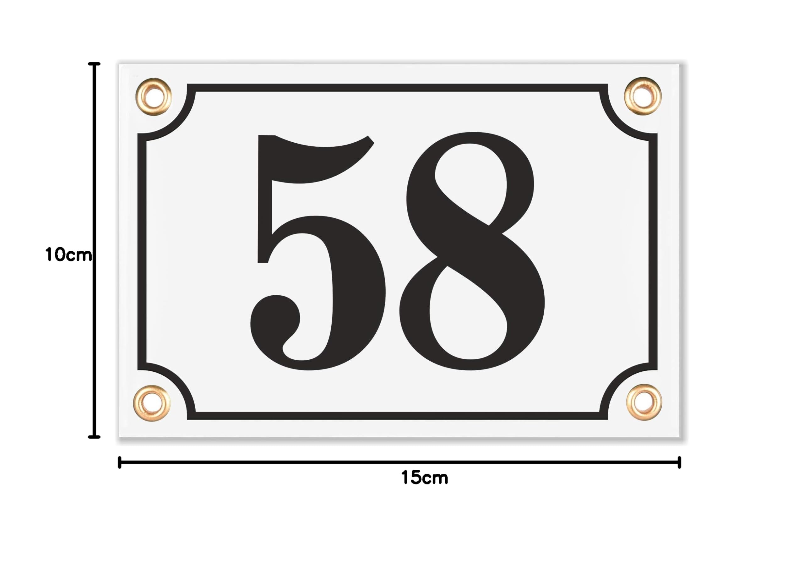 Numero Civico Esterno con Indirizzo - 10x15 cm - Targhe Personalizzate in Ceramica - Bianca