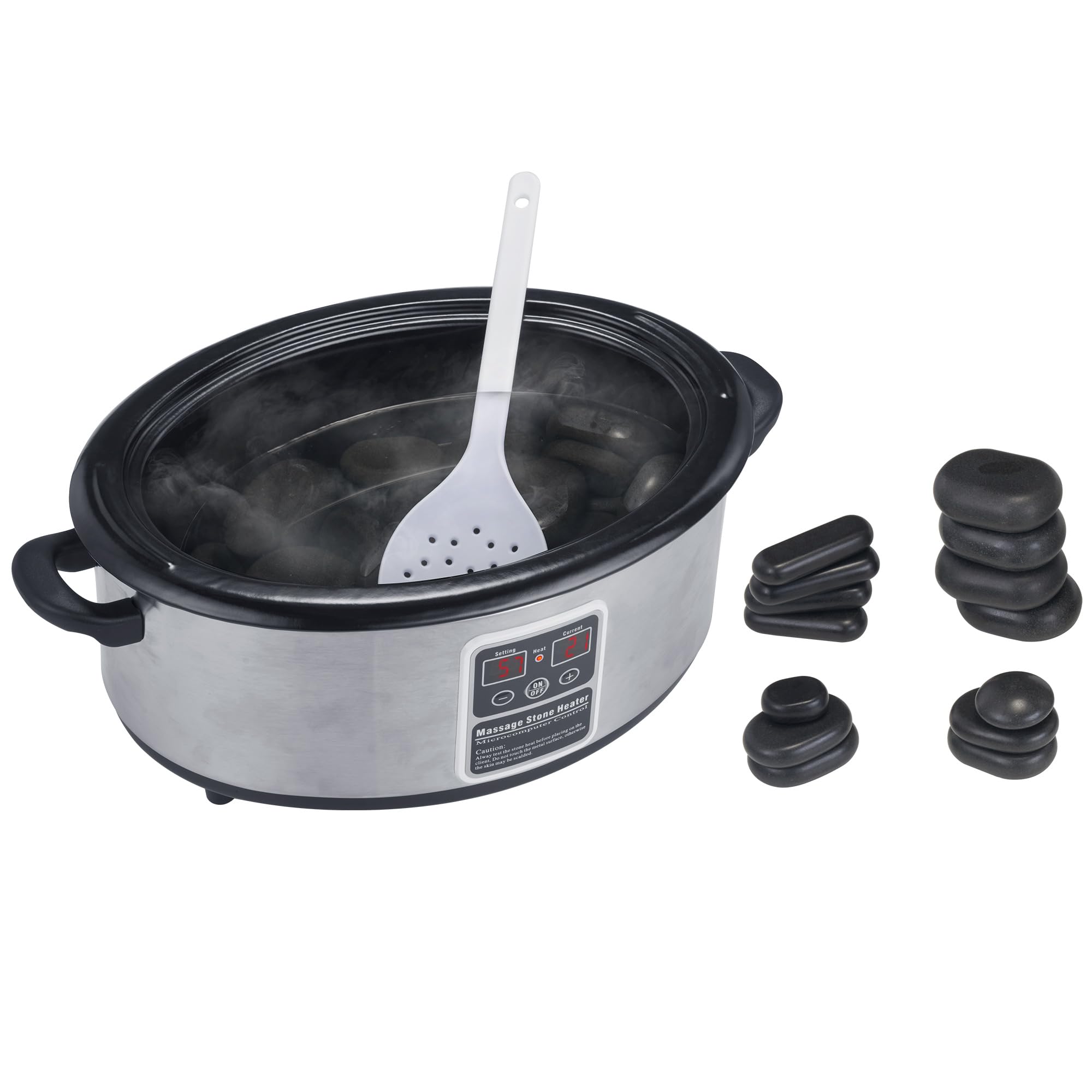Master Massage Hot Stone Wärmegerät mit digitaler Kontrolleinheit und Temperaturanzeige inkl. Schäpfkelle 6 Liter