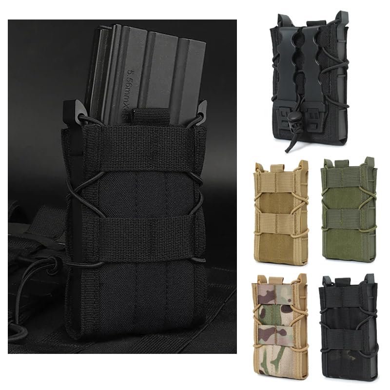 Molle Vest Accessory Camouflage Pack Fast Cartridges Clip Ammunition Carrier Ammo Holder Tactical Mag 5.56 Magazine Pouch - Tan