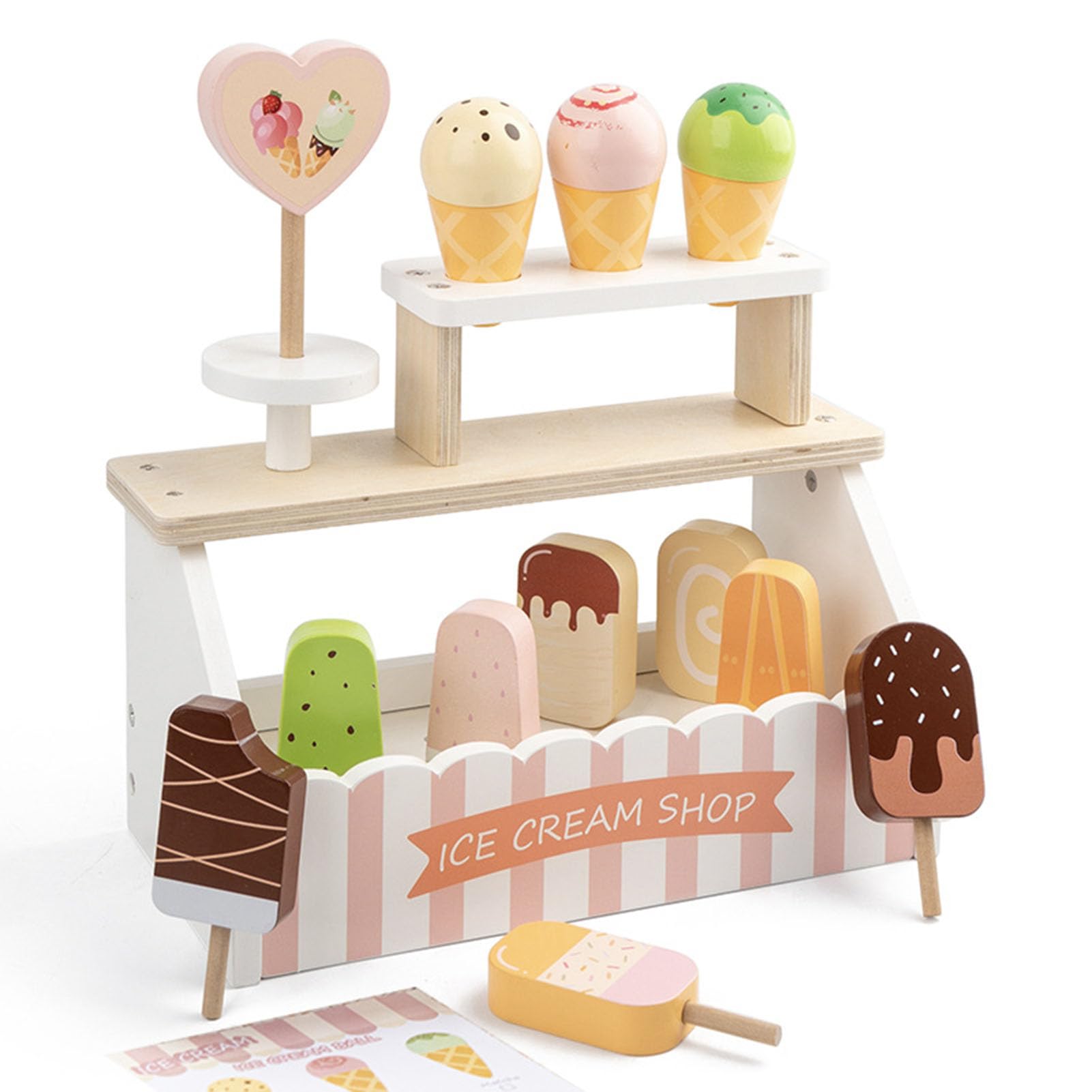 Set Gioco di Finzione Gelateria, Giocattolo per Giochi di Ruolo nel Negozio di Dolci