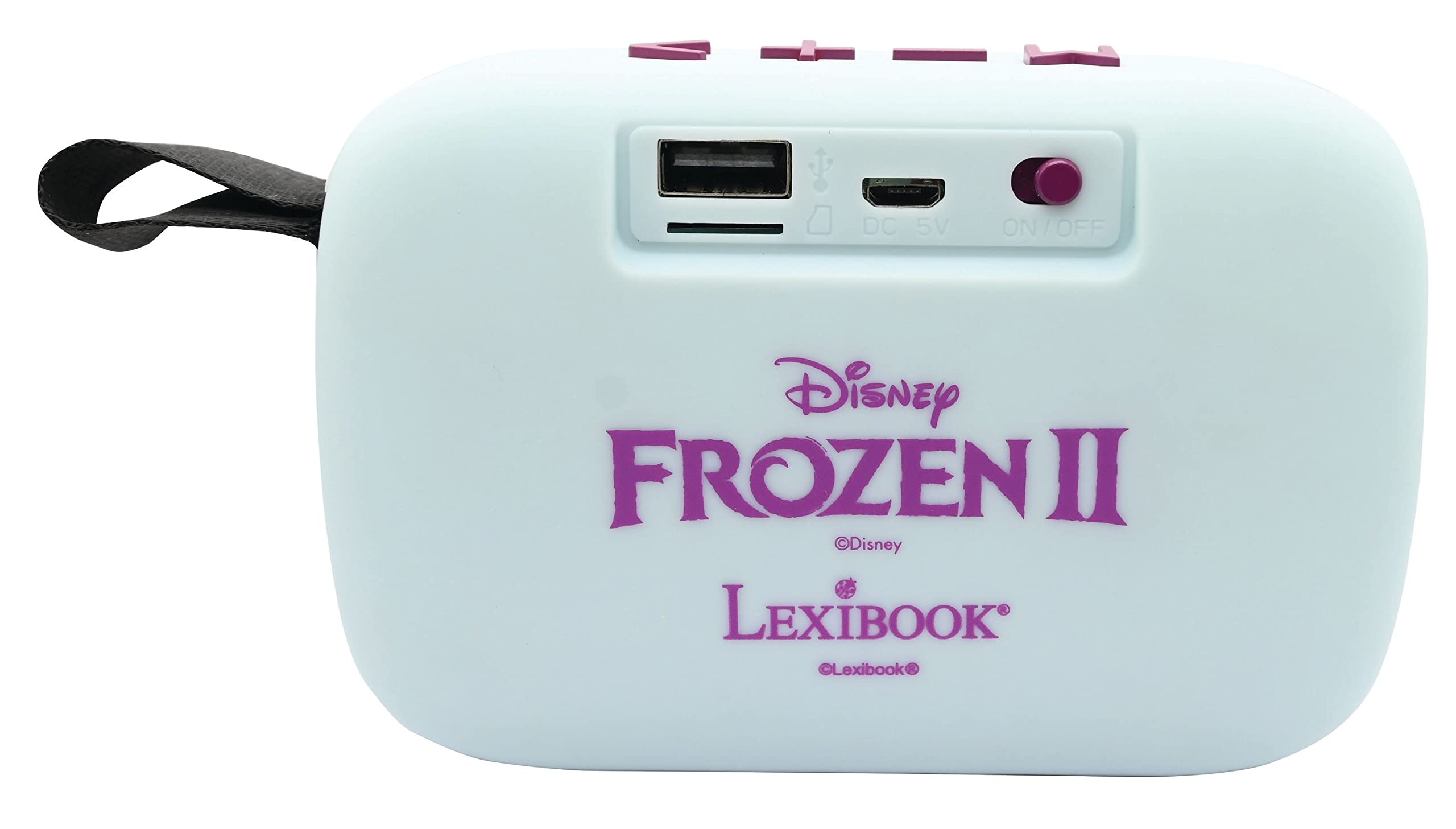 Lexibook Disney Frozen, Przenośny Głośnik Bluetooth. Bezprzewodowy. Radio Fm. USB. Karta Sd. Akumulator. Niebieski, Fioletowy. BT018FZ