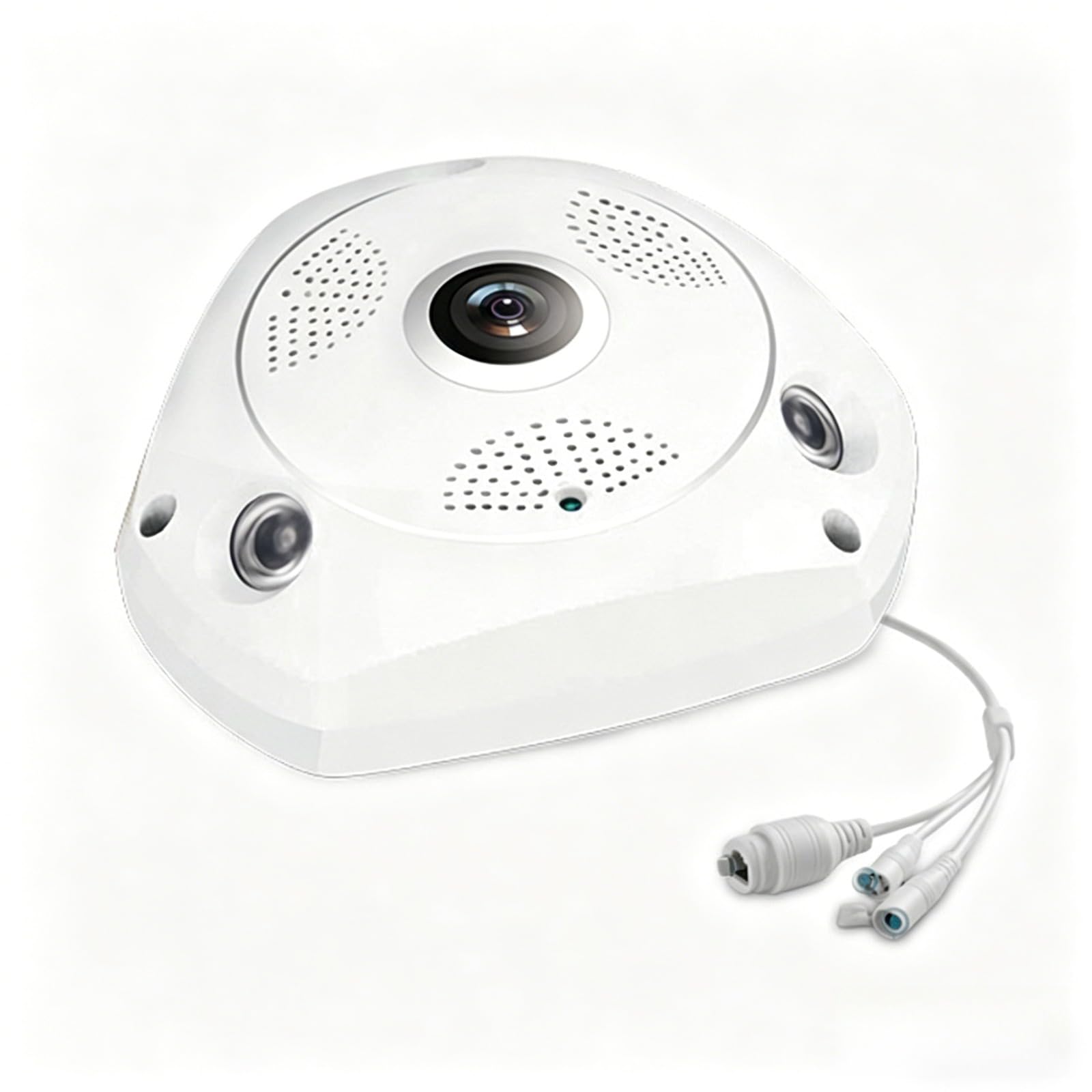 Telecamera di sicurezza fisheye panoramica a 360°, telecamera IP WiFi HD 1280x960, visione notturna, rilevamento del movimento, audio a 2 vie, vista remota, telecamera di sorveglianza interna per casa