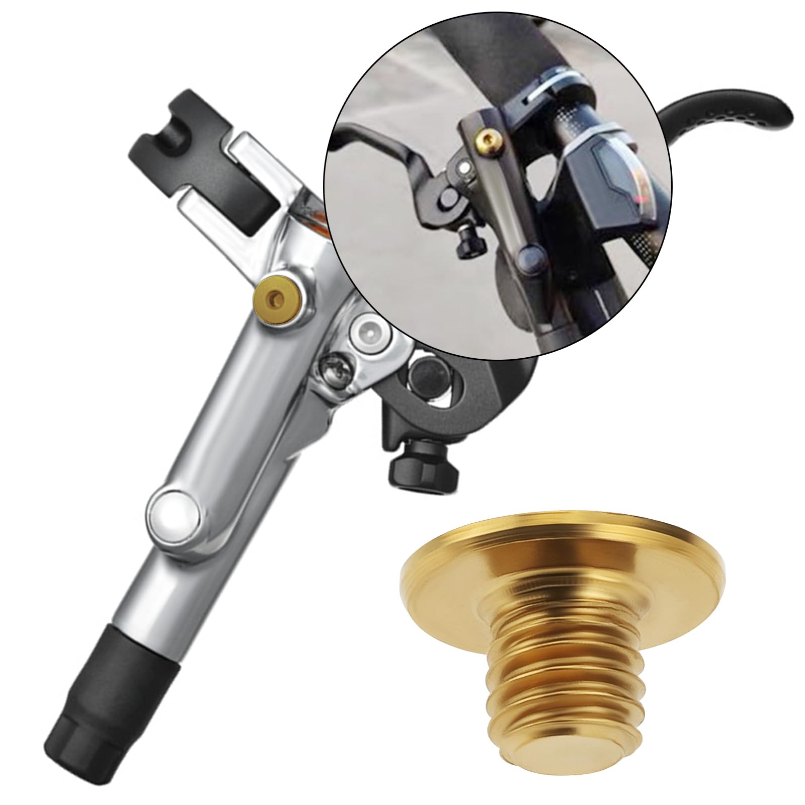 2 Pezzi Viti Spurgo Freno Bici M5x10mm In Lega Titanio TC4 Con O-Ring – Compatibili Shimano XT, SLX, Zee, Deore LX (Argento) - 4