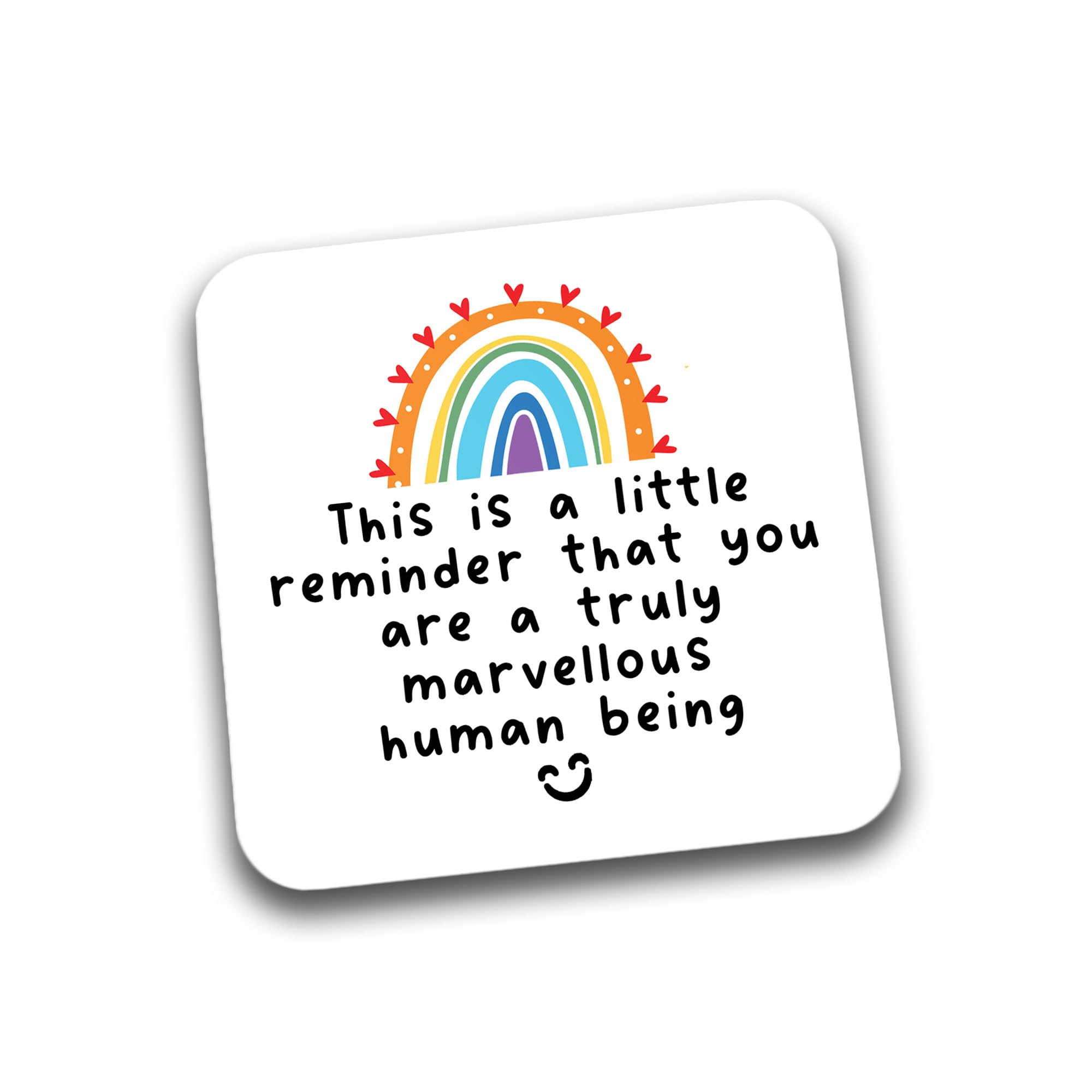 Rib Ticklerz Multicolour - Friendship Coaster Birthday Gifts You Are A Truly Marvellous Human Being Friendship Gift Thank You Gift Positivity Rainbow Bestie Colleague - Dc173