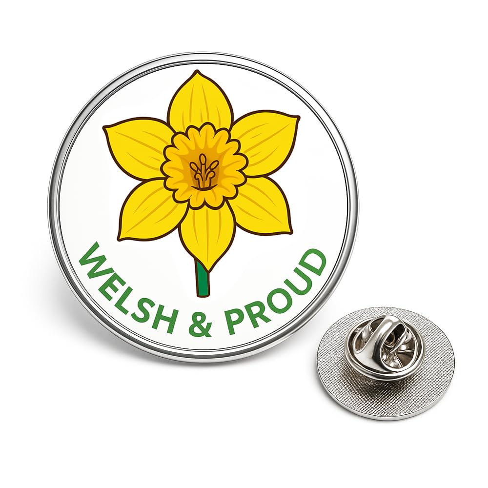 Welsh Lapel Pin Badge – Red Dragon & Flag Brooch (20 mm) Patriotic Collectable for Remembrance, National Celebrations & Football Daffodil Wales (Welsh and proud)