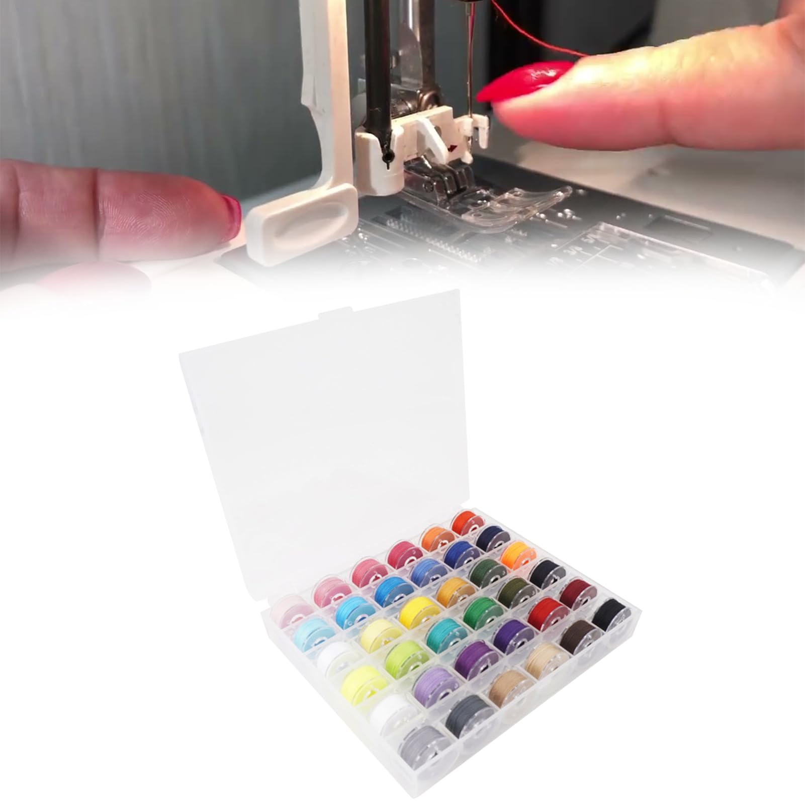 36PCS Bobbins for Sewing Machine Sewing Machine Bobbin Threads with Storage Case Box Sewing Machine Bobbins Suitable for Assorted Colours DIY Sewing and Sewing Machine Spin