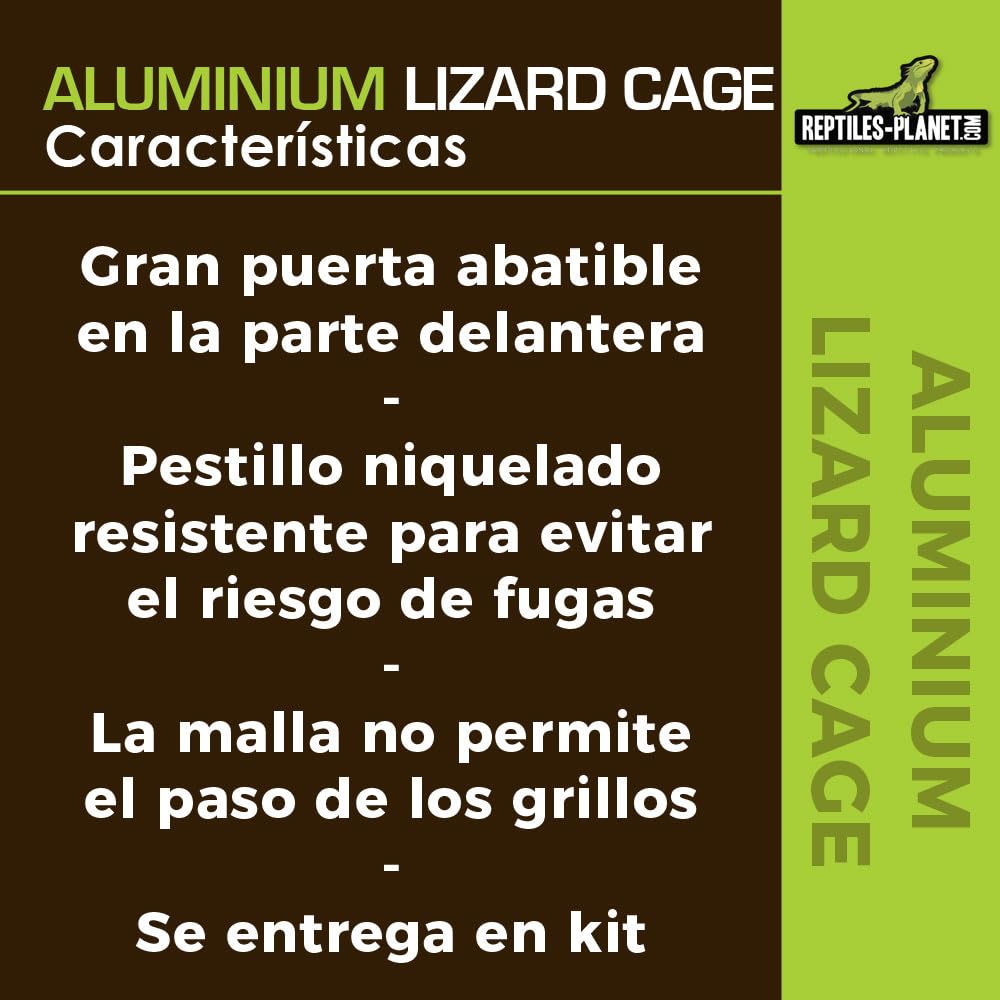 Reptiles Planet - Terrario de Malla de Aluminio, 43 x 43 x 66 cm