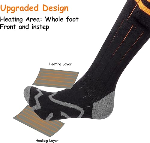 Miniatura 8 de Calcetines calefactables, 5 V 5000 mAh, calcetines térmicos eléctricos recargables, alimentados por batería, para mujeres y hombres, calentador de