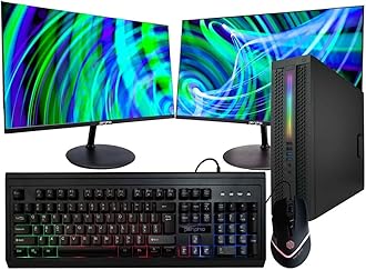 HP EliteDesk 800G1 (RGB) Desktop Computer | Quad Core Intel i5 (3.2) 16GB DDR3 RAM 250GB SSD Solid State + 2TB HDD Windows 10 Professional New 22in LCD Monitor Home or Office PC (Renewed), Black