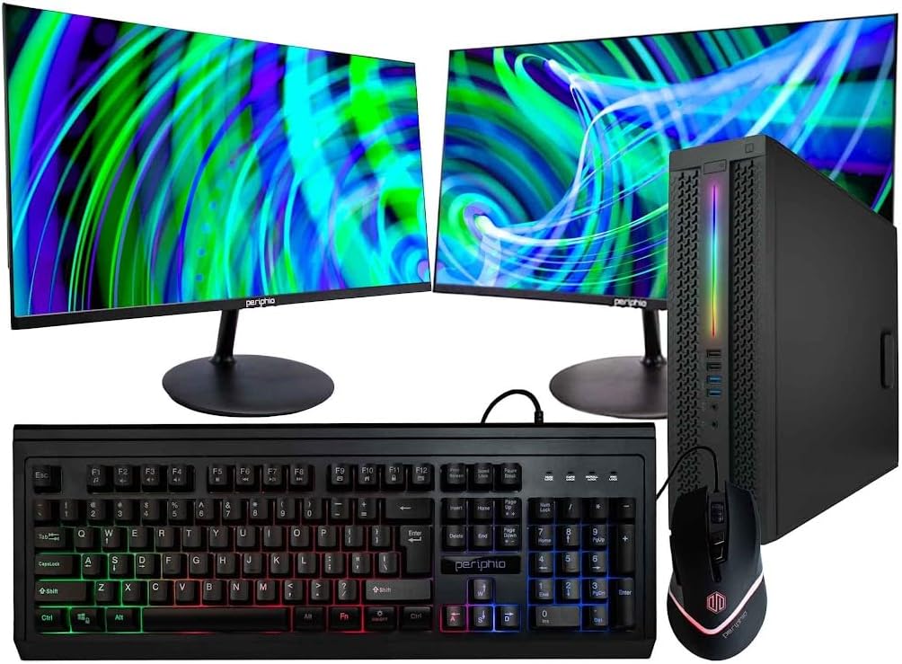 HP EliteDesk 800G1 (RGB) Desktop Computer | Quad Core Intel i5 (3.2) 16GB DDR3 RAM 250GB SSD Solid State + 2TB HDD Windows 10 Professional New 22in LCD Monitor Home or Office PC (Renewed), Black