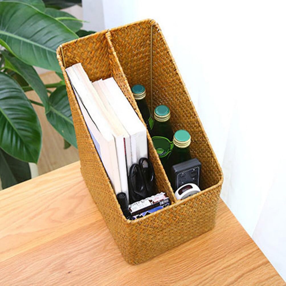 Cesta Tejida Para Revistas Estante Para Libros Soporte Para Cartas De Mimbre Cesta Para Libros De Granja Bohemia Soporte Para Periódicos Estrecho Para Oficina En