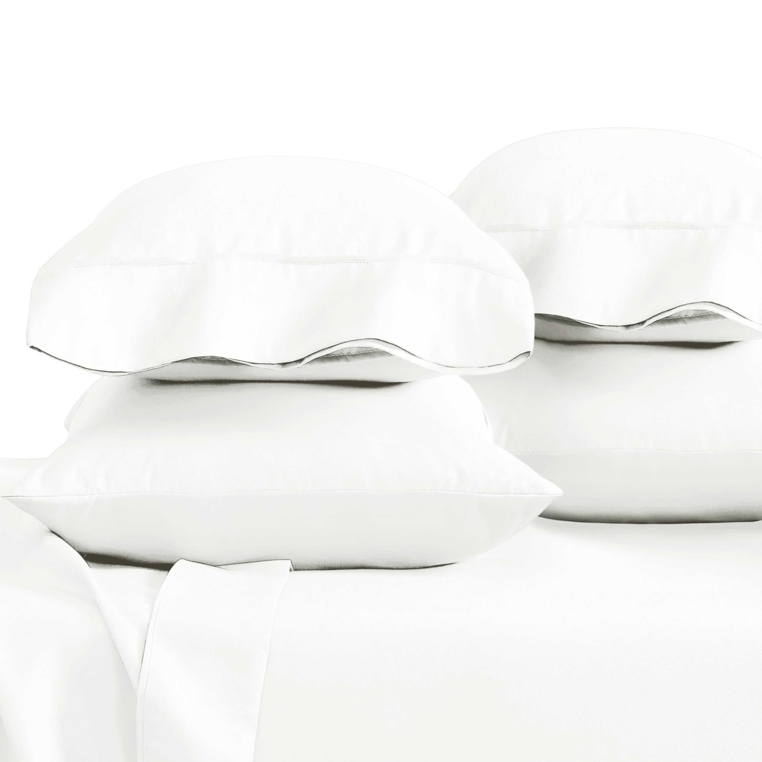 Bare Home Microfiber Bulk Pillow Cases - King Set of 4 - Cooling Pillowcases - Double Brushed - Ivory Pillowcases 4 Pack - Easy Care (King - 4 Pack, Ivory)