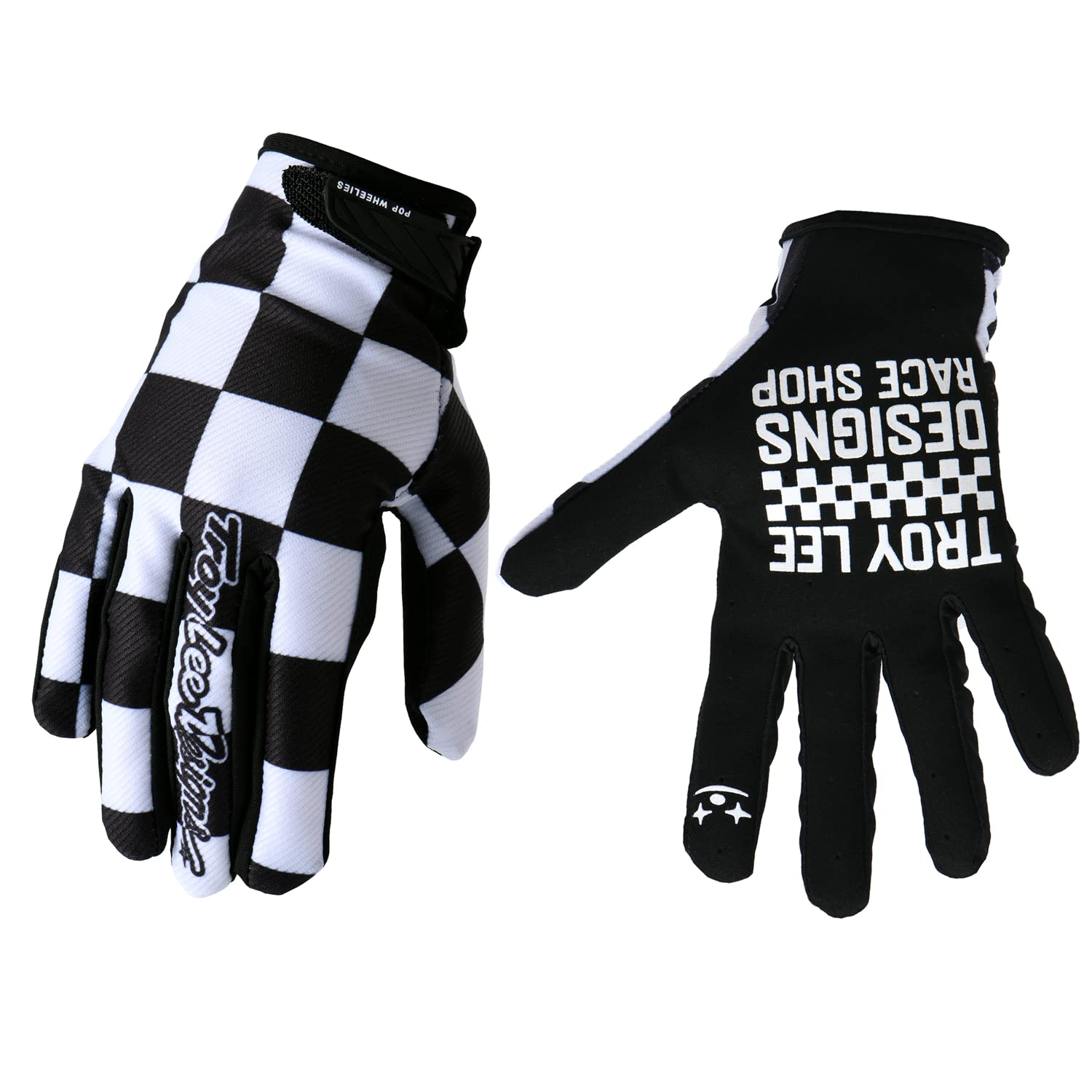 EXCEREY Black and White Lattice Cycling Gloves Anti Slip & Breathable Bike Gloves with Touchscreen for Men/Women, All-Season Road/Mountain Biking