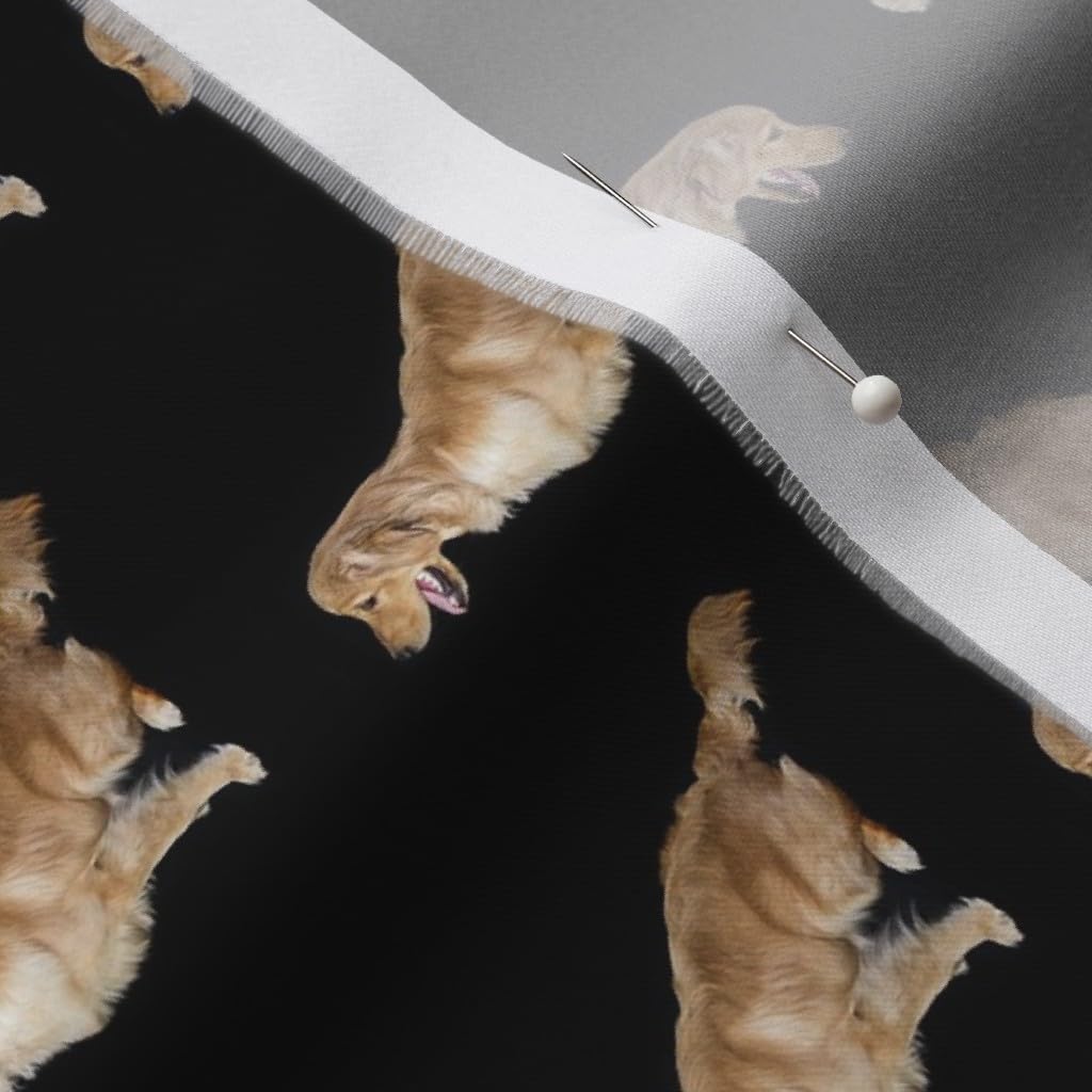 Spoonflower Fabric - Golden Retriever Dog Pet Animal Printed on Organic Cotton Sateen Fabric by The Yard - Sewing Quilting Apparel Home Decor