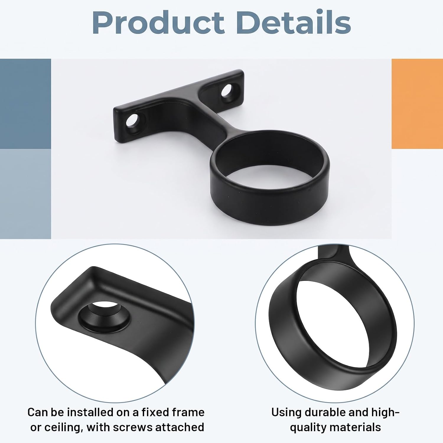 2 Pack 1 5/16 in Diameter Round Closet Rod Bracket Center Support