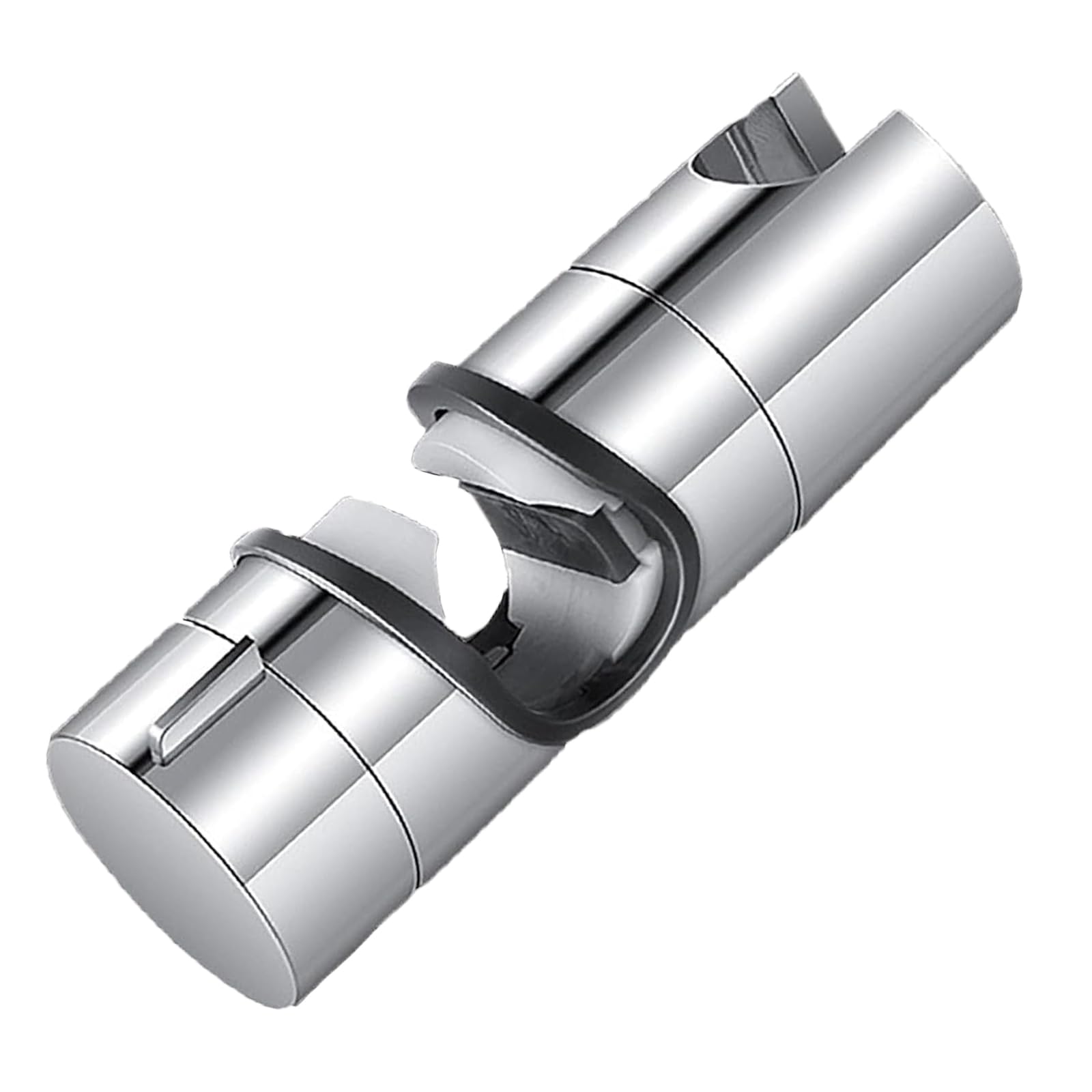 Mkkm Chrome Adjustable Shower Rail Head Holder, 19-25Mm, Plated Abs Bracket, Sliding Clamp Angle And Height Adjustable,360°Rotation,Universal Shower Riser Rail Replacement Bracket