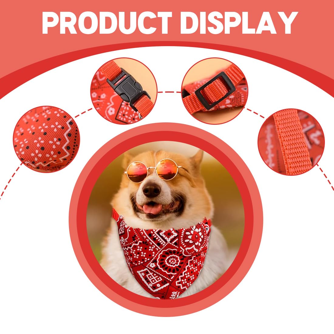 Regolabile Bandana Triangolo per Animali Domestici, Bandana Cane Sciarpa, Accessori per Cane Gatto