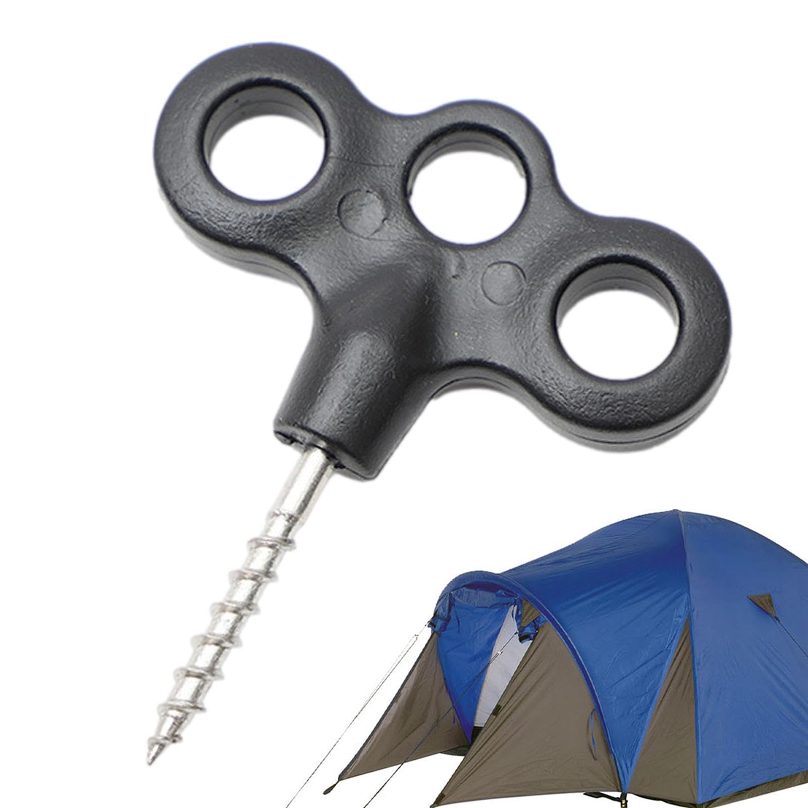 Picchetti Da Terra In Metallo Per Tende: Viti Di Ancoraggio Resistenti Per Campeggio E Trekking – Accessori Robusti Per Fissaggio Telo E Giardino (Nero, PP) - 3