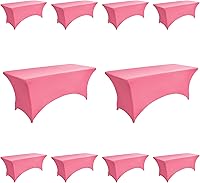 Vista 43 de Paquete de 2 Cubiertas de Mesa de Spandex de 4 pies para Mesas Plegables Rectangulares - Manteles Elásticos Ajustados Resistentes a las Arrugas