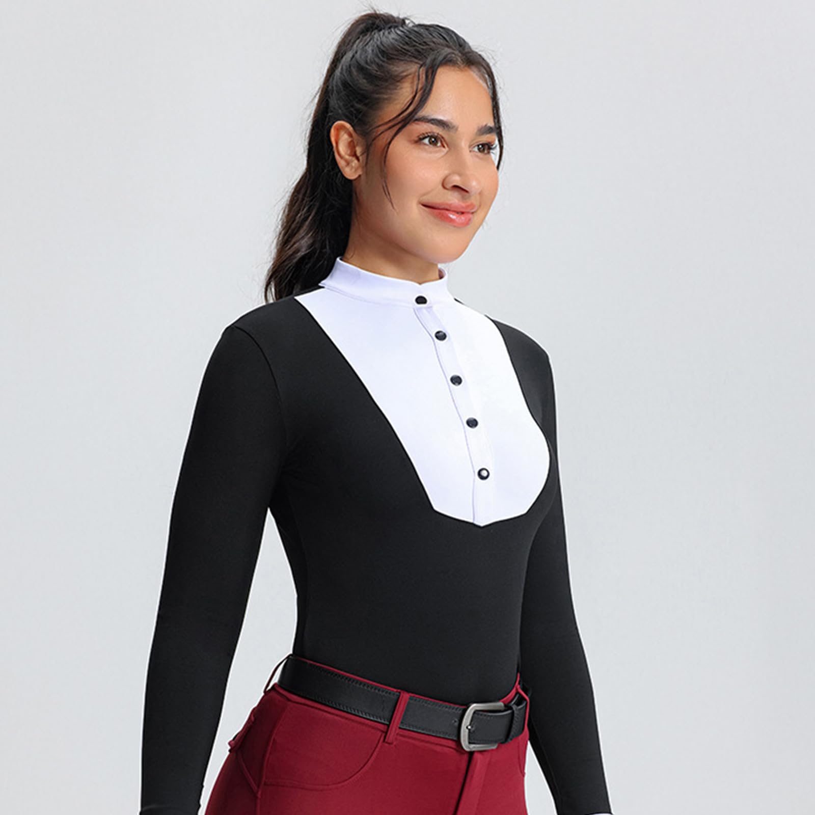 Camiseta de equitación para mujer de manga larga para equitación