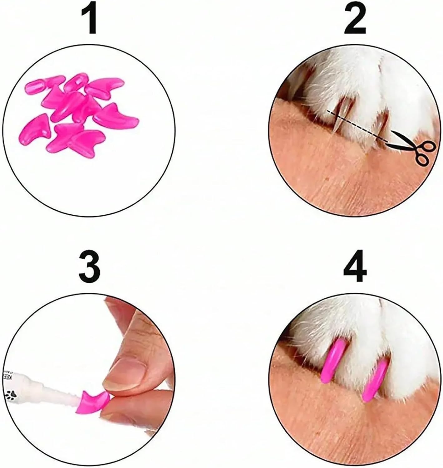 Cat Nail Caps 400pcs Dog and Cat Nail Covers, Caps, Claw Protectors to Prevent Scratches on Colorful and Beautiful Nails(Large)