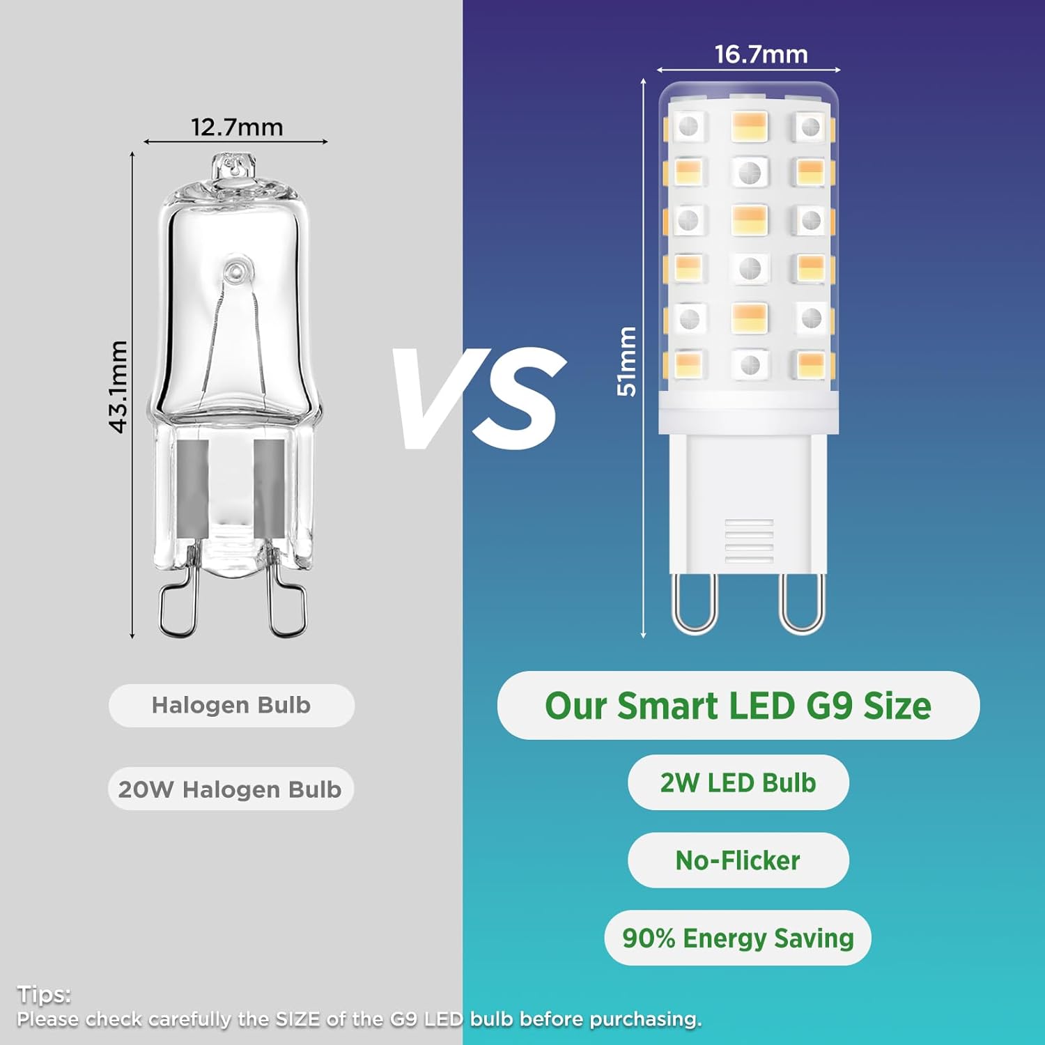 WiFi G9 Smart Bulb, RGBCW, Compatible with Alexa Google Home, Dimmable, Tunable White(2700k-6500k), 2.4GHZ WiFi Only, 3Pack