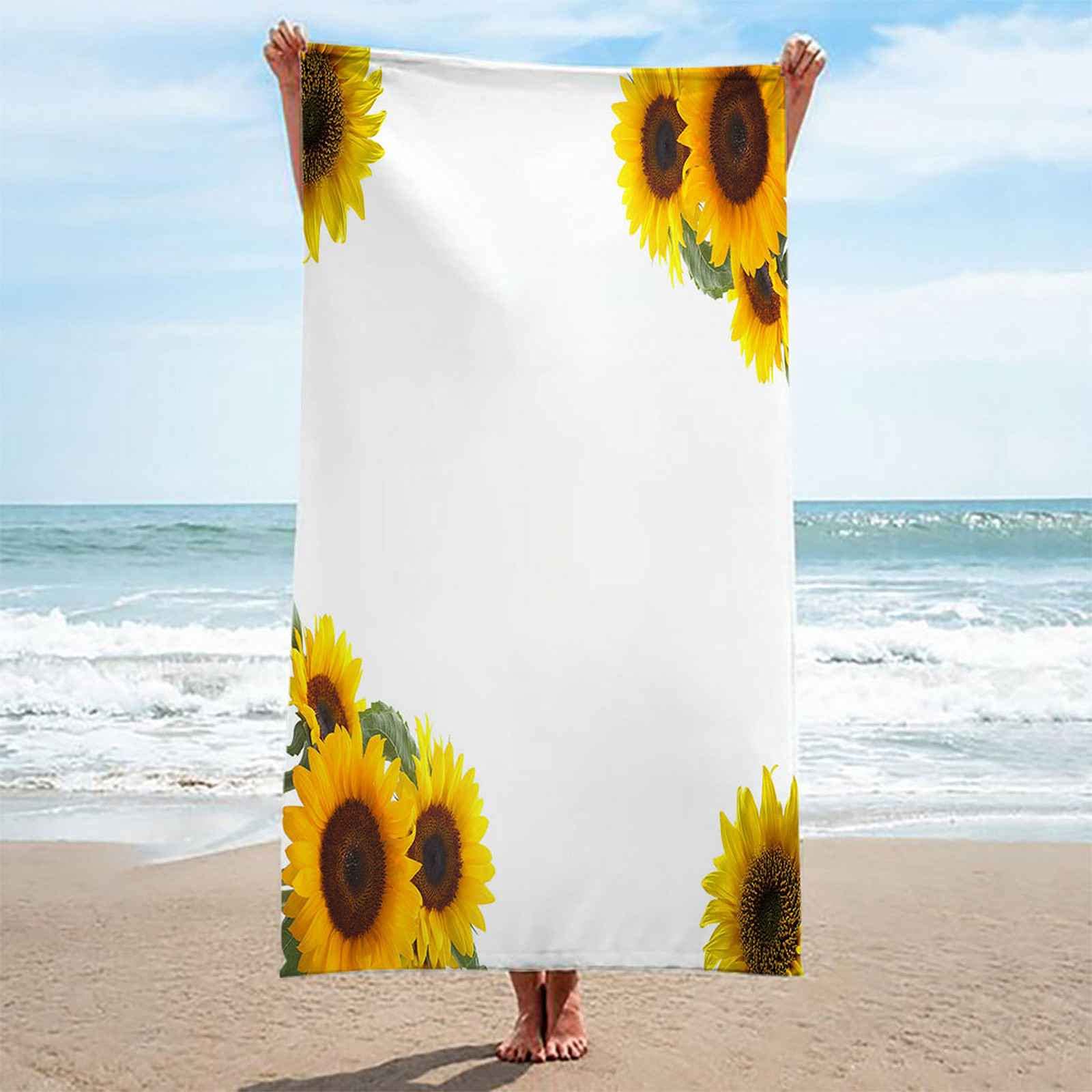 Telo Da Mare 3D Stampa Girasole Stampato Asciugamano Da Spiaggia 150x200cm Asciugamano Microfibra Grande Antisabbia Leggero Telo Mare Per Sport Piscina Viaggi In Famiglia Vacanze