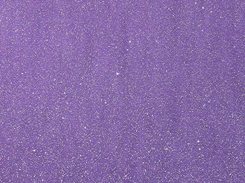Minerva Lilac Glitter Tulle Net Fabric - Per Metre