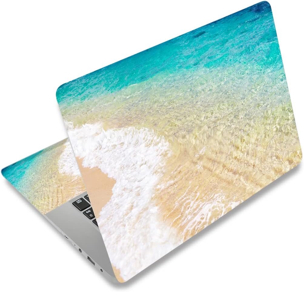 12.1 13 13.3 14 15 15.4 15.6 Inches Personalized Laptop Vinyl Skin Sticker Decal Universal Netbook Skin Sticker Reusable Notebook PC Art Decal Protector Cover Case (Sandy Beach)