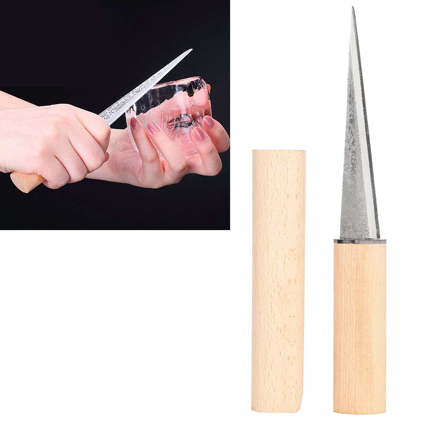 Outil de sculpture sur glace, manuel de couteau à glace antirouille pour barman de cuisine avec housse de protection pour bars pour restaurant