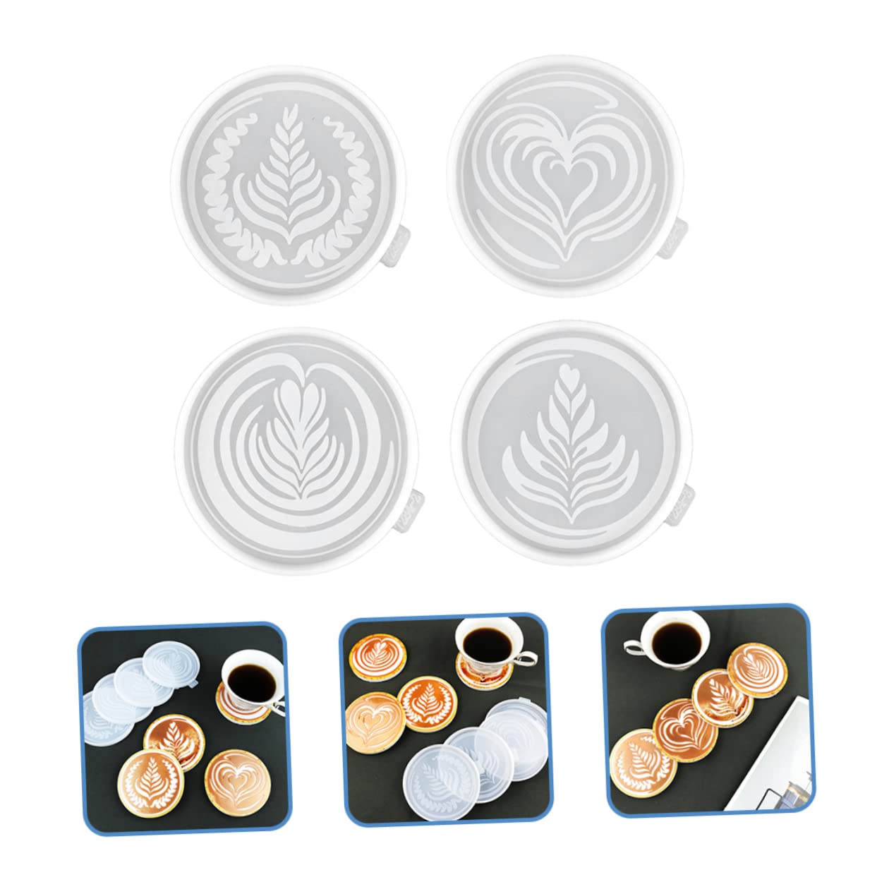 SEWACC 12stücke Teiliges Silikonformen Für Runde Diy Untersetzer Geeignet Für Epoxidharz Gießen Flexibel Und Leicht Zu Entformen Für Kreative Handarbeiten Und Kaffeetassen