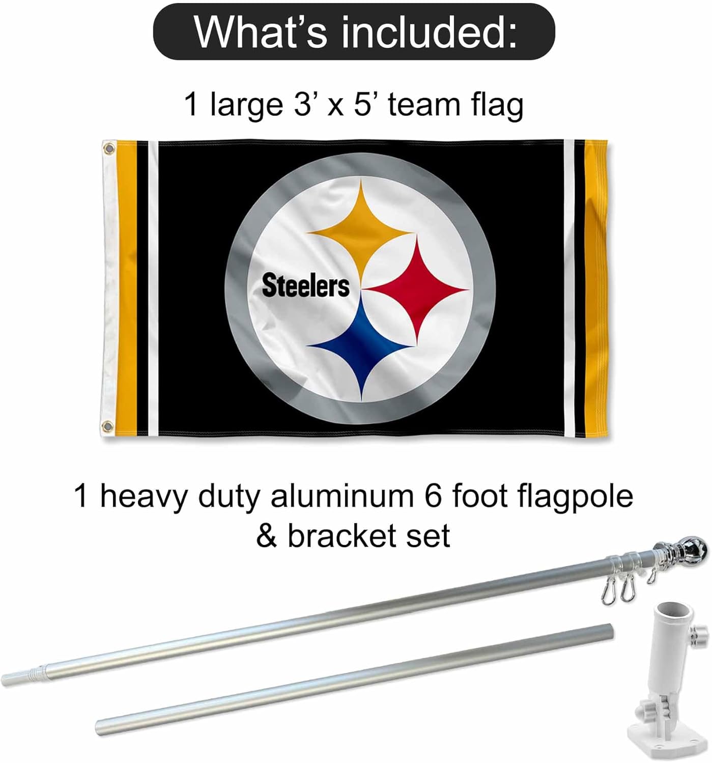 Pittsburgh Steelers Flag Pole and Bracket Kit - Image 2