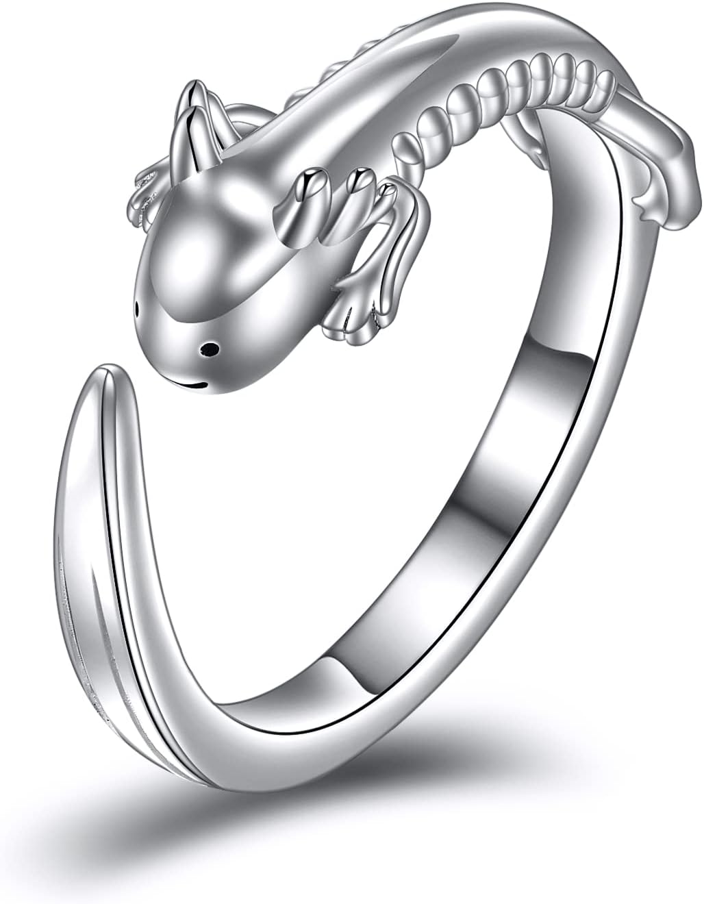 YAFEINI Axolotl Rings 925 Sterling Silver Axolotl Statement Rings Animal Jewelry Gifts for Women
