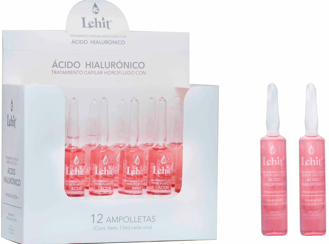 Lehit Hyaluronic Vials Hydrofluid Hair Treatment | Ampollas Hialuronico en Hidrofluido Vials x 12 (0.44oz-13ml)