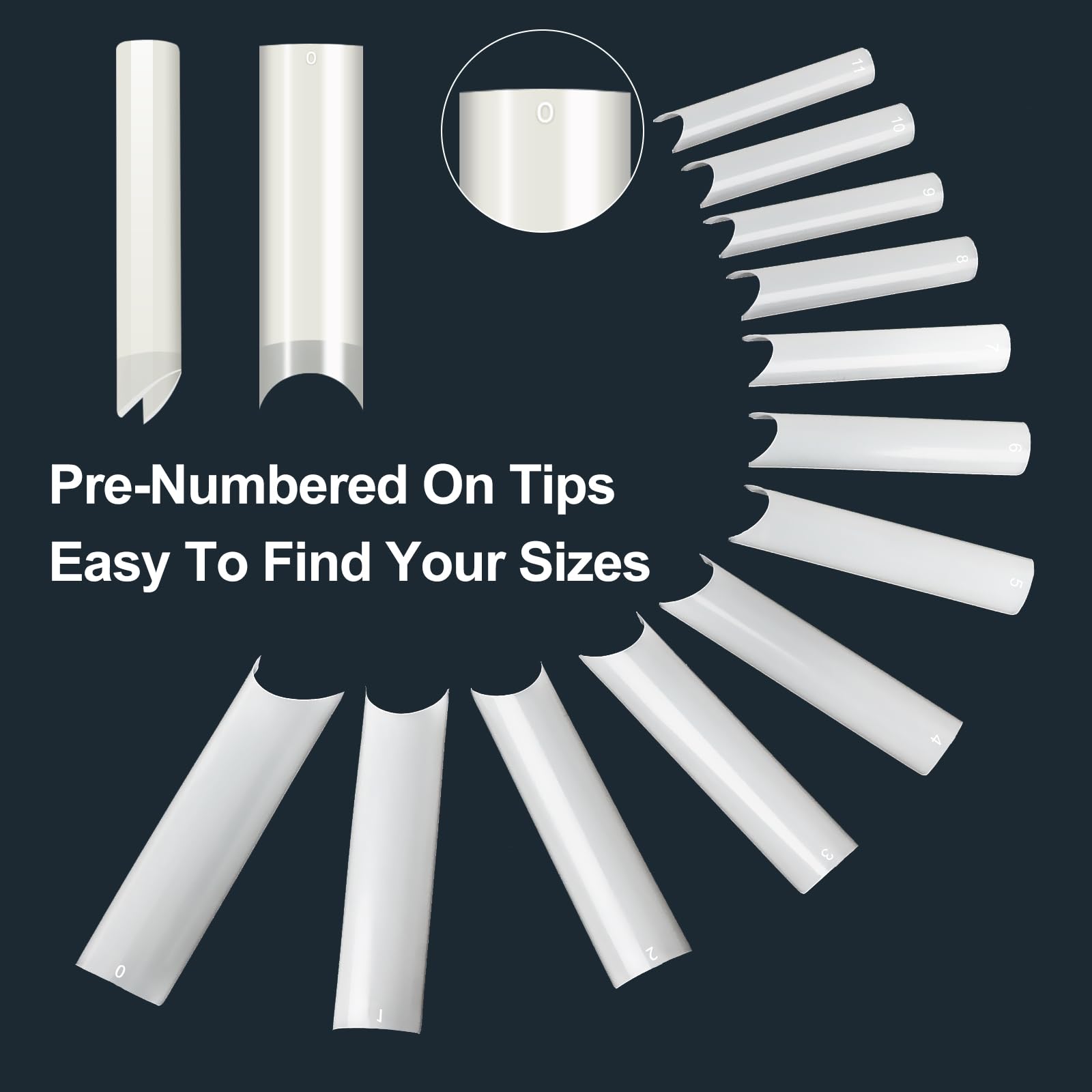 480 Pezzi Unghie Finte Trasparenti: Extra Lunghe Tip Unghie - XL Curva a C Nail Tips - Semicoperte Acrilico Unghie Finte (Trasparente, Naturale)