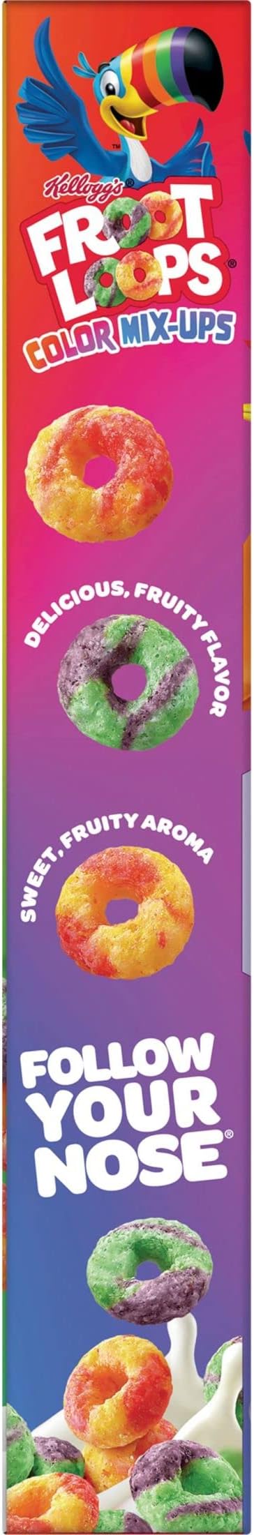 Froot Loops Color Mix-Ups Cold Breakfast Cereal, Fruit Flavored, Kids Snacks, Original, 8.2oz Box (1 Box)