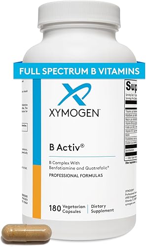 Miniatura 9 de Xymogen B Activ Vitamina B Complejo con Benfotiamina, Metilfolato, Biotina, Vitamina B6 - Suplementos energéticos Vitamina B12 (Metilcobalamina b12)