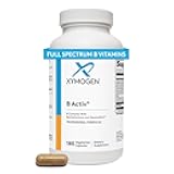 XYMOGEN B Activ Vitamin B Complex with Benfotiamine, Methylfolate, Biotin, Vitamin B6 & B12 (Methylcobalamin b12) - Energy Supplements for Adrenal & Mood Support (180 Capsules)