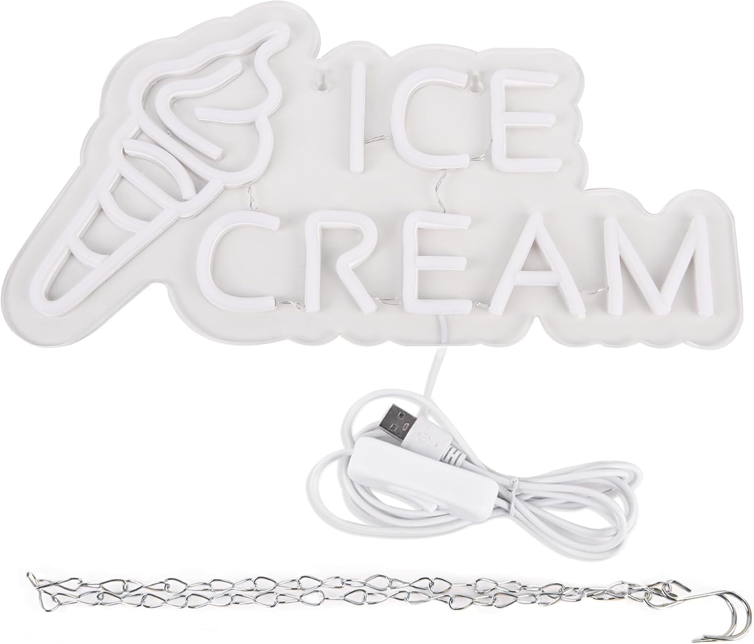 Ice Cream Neon Sign for Wall Decor,Ice Cream Neon Sign for Shop decor,Business Dessert LED light for Bar,Party,Bedroom Decoration,Birthday Christmas Decor,Size16.1 * 8.3 inch(JTLD022) - Image 3