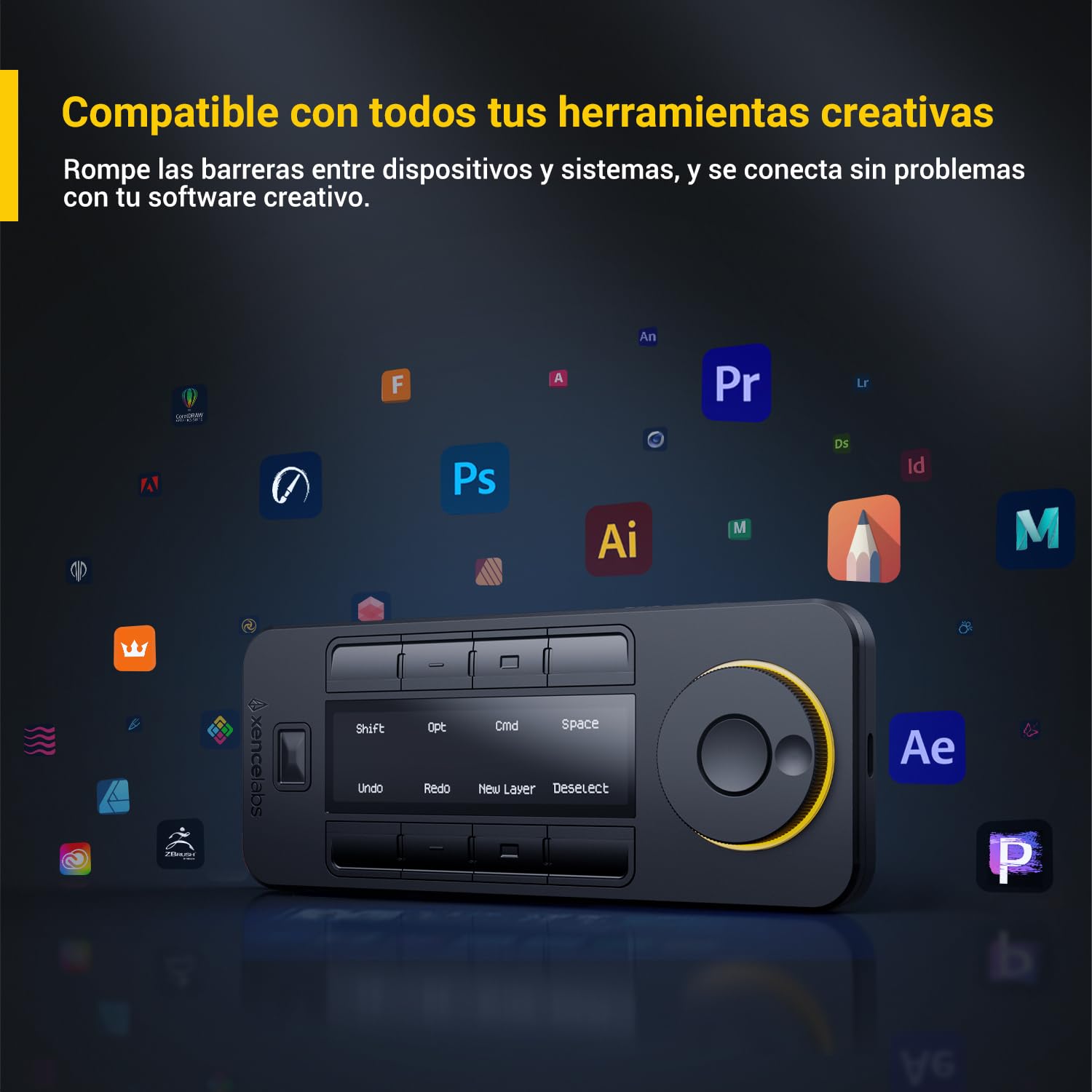 Xencelabs Quick Keys para Tableta Gráfica con Pantalla OLED Teclado Programable Teclas de Atajo Personalizables Teclado Programable para Tabletas Gráficas PC Portátil