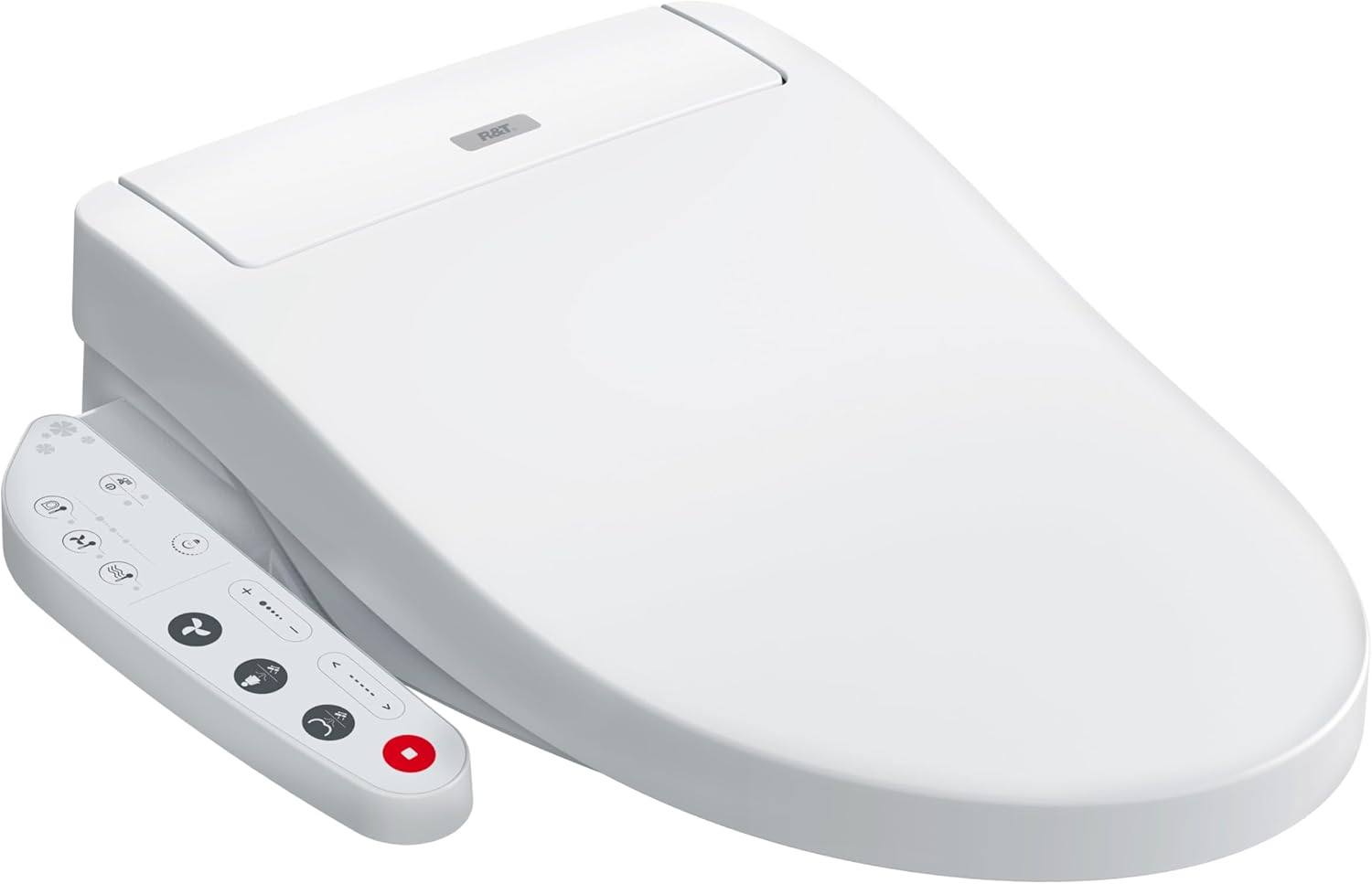 R&T V2601 Electric Bidet Seat For Elongated Toilet, Smart Toilet Seat with Heated Seat, Adjustable Temperature, Warm Air Dryer, Night Light