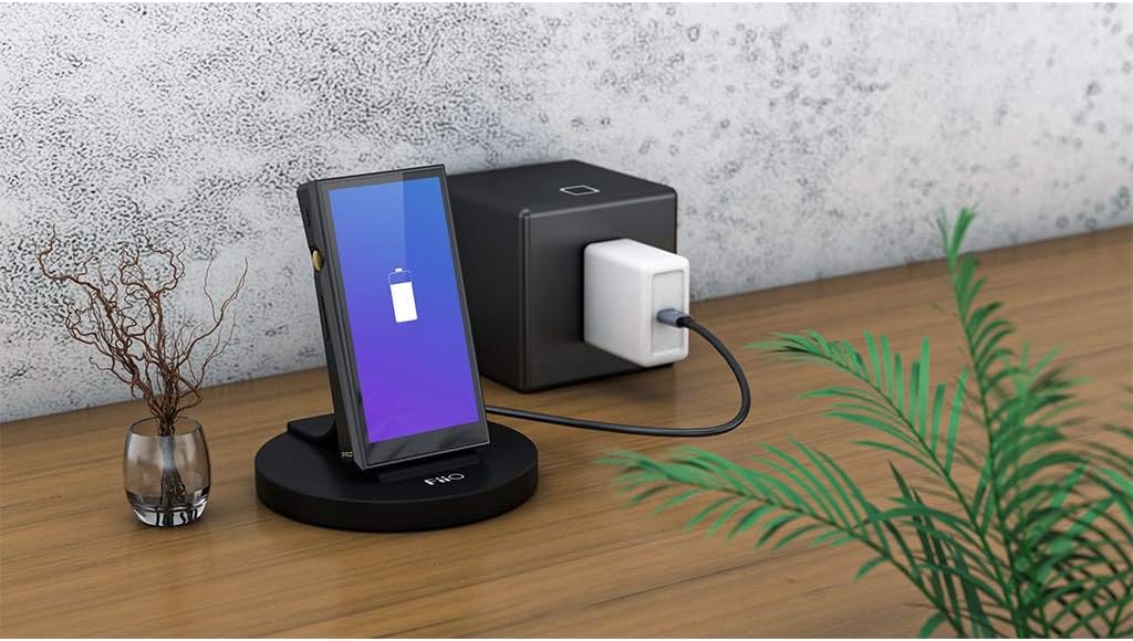 FiiO DK1 with a FiiO player connected, showing charging functionality
