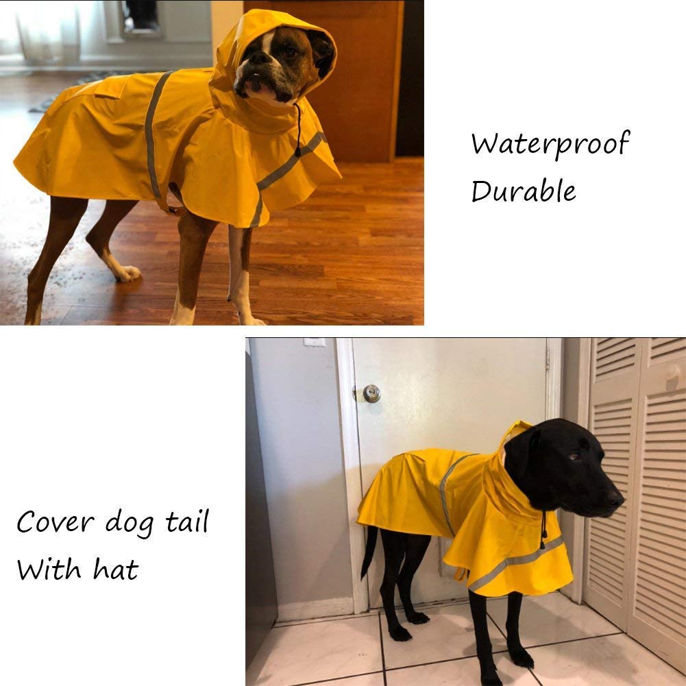Impermeabile per cani, cappotto per cani da compagnia impermeabile regolabile, impermeabile di sicurezza antivento, impermeabile traspirante per cani di piccola, media e grande taglia (Yellow X)