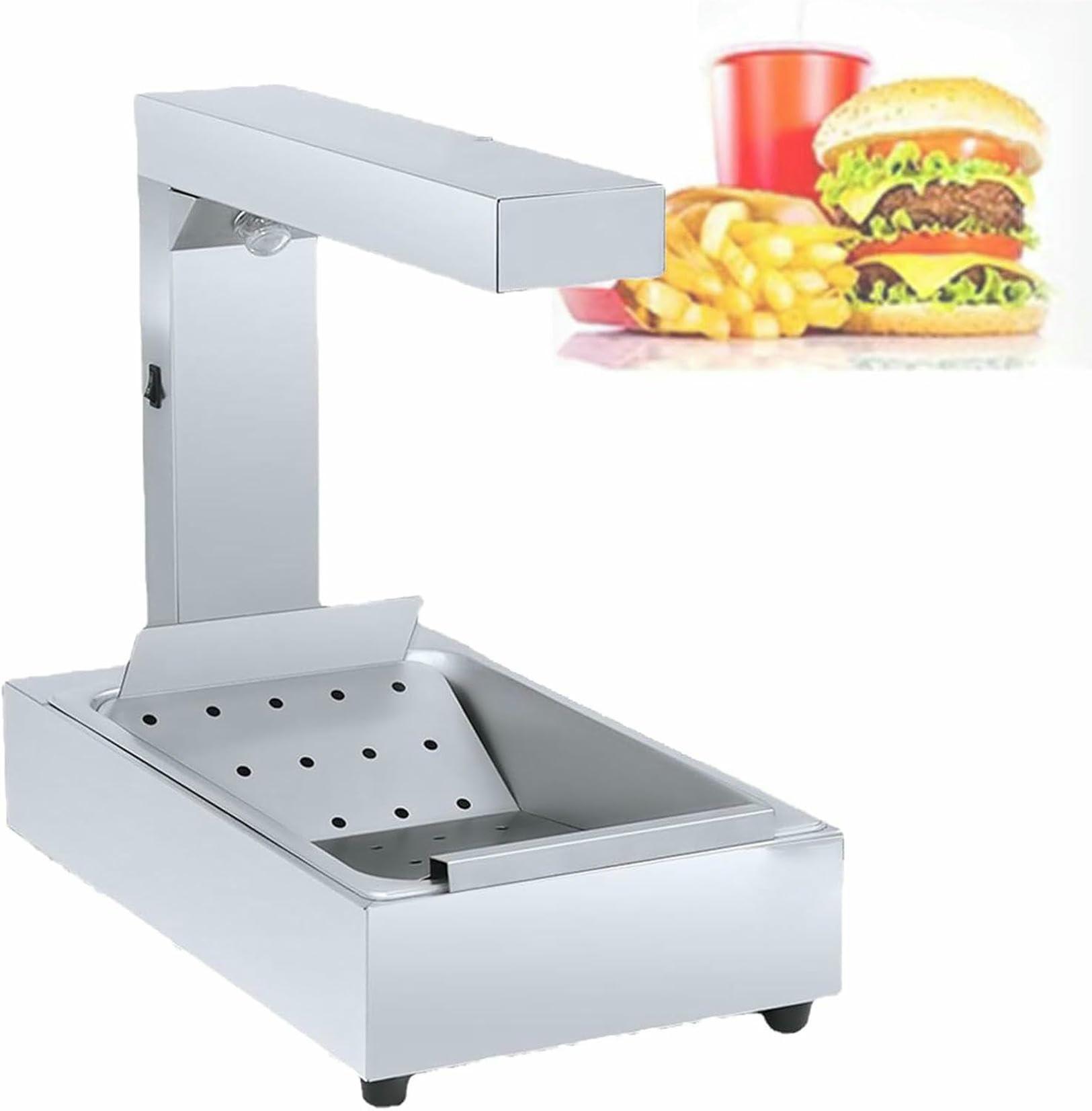 Réchaud à frites anti frites molles avec lampe chauffante inox