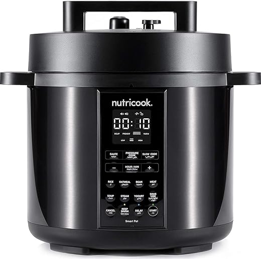 Nutricook Stainless Steel Smart Pot 2 (8 QT | 7.7 Litre), 1000W, 9 In 1 Instant Programmable Electric Pressure Cooker, Slow Cooker, Rice Cooker,…